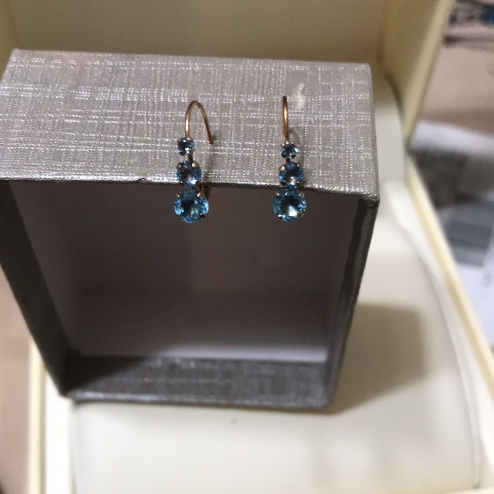 Blue Zirconia Earrings - Picture 3 of 5
